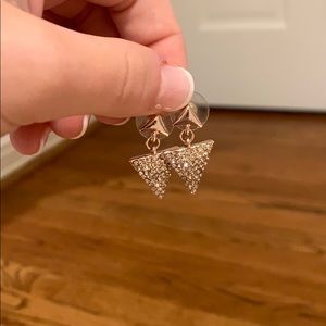 Rose gold with crystal triangle earrings